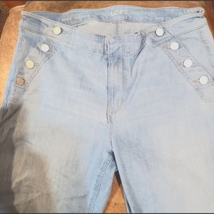 Ann Taylor Loft Jeans with Diagonal Button pockets